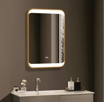 Огледало ICL1823 с LED осветление злато
