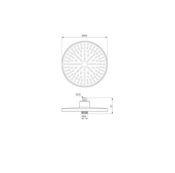 Душ глава IdealRain Alu+ кръг ф26см. розово злато/черно IDEAL STANDARD