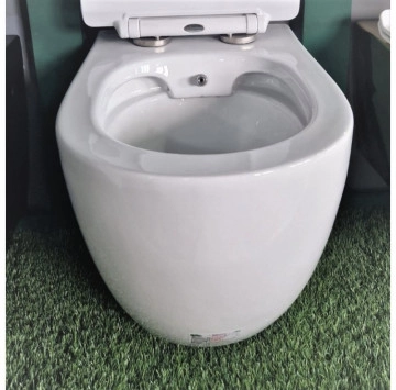 Стенна тоалетна чиния Интер ICC3755B/Bidet Rimless бяла с биде система