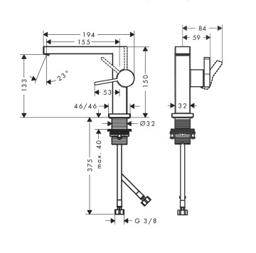 Смесител за мивка Tecturis E 110 бял мат HANSGROHE