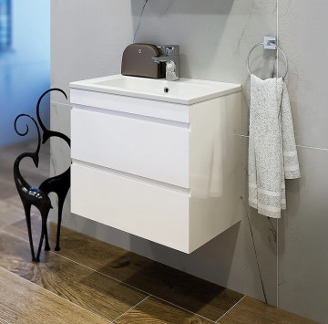 Шкаф за баня с мивка Арте 55см дървесен