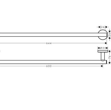 Пръчка за хавлия 60см. Logis хром HANSGROHE