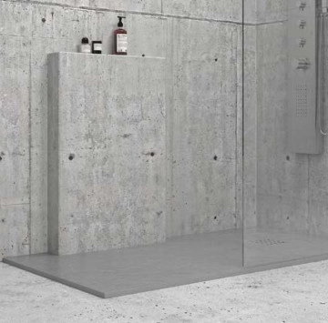 Душ корито Pietra Cemento 90/90см сиво KARAG