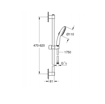 Душ комплект Tempesta 110 хром GROHE