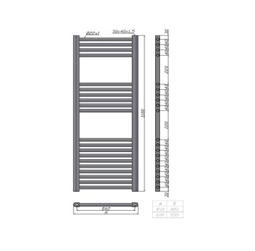 Лира за баня Nile 1180-600 CROMO 60/h118см. хром KARAG