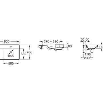 Мивка Ona 80см бяла ROCA