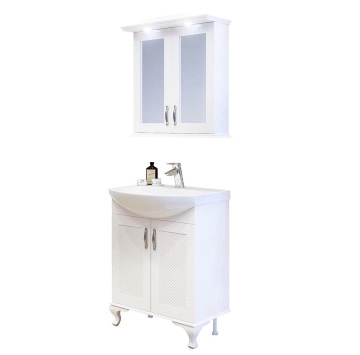 Комплект мебели за баня Виктория 70см PVC бял