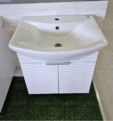 Шкаф за баня с мивка Интер ICP5542/60 Waves 55см бял