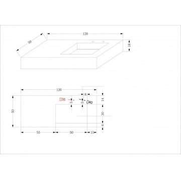 Мивка Pietra ICL12049/120B  120см черен мат Лява ИНТЕР КЕРАМИК