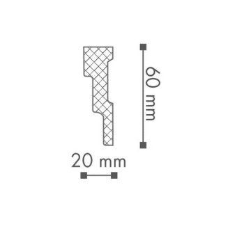 Декоративен корниз NOMASTYL M2 2/h6см бял полистирен