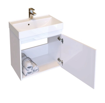 Шкаф за баня с мивка Етоша 55см бял ТРИАНО