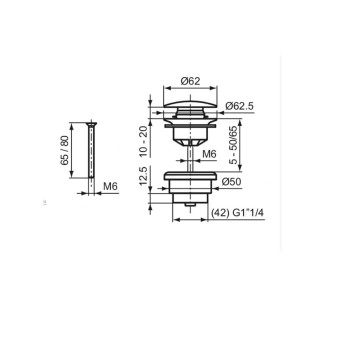 Изпразнител за мивка Multisuite черен IDEAL STANDARD