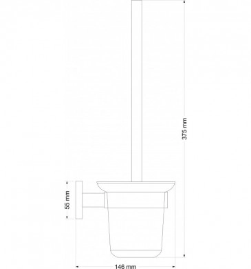 Държач за тоалетна четка и тоалетна четка Ноа стъкло мат/хром ICA5394
