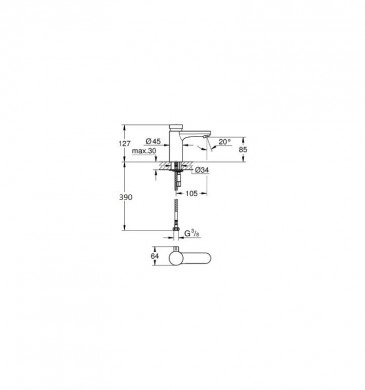 Смесител за мивка Eurosmart Cosmopolitan T хром GROHE