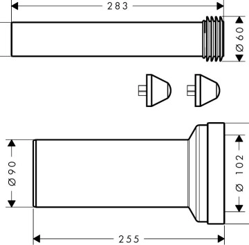 Свързващ комплект за тоалетна чиния Hansgrohe HANSGROHE