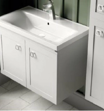 Шкаф за баня с мивка Rubi 65см Бял гланц