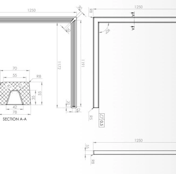 Праг 125/125см. квадрат граниксит Platina ФАТ