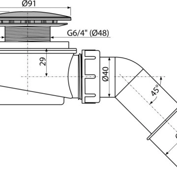 Сифон за душ корито A471CR-60см хром