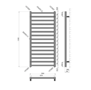 Лира за баня Karnak 1000 CROMO 50/h100см. хром KARAG