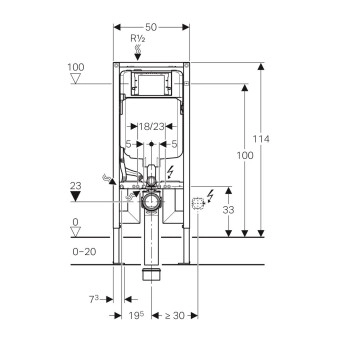 Структура Geberit Duofix Sigma 8 и тоалетна Smyle Square Rimless GEBERIT