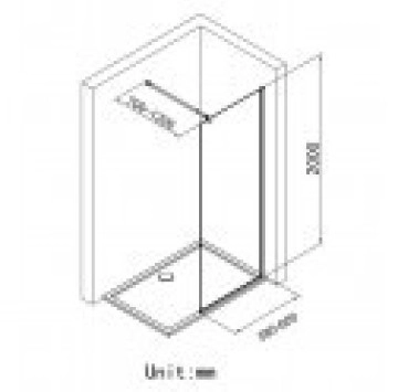 Параван Cristina 125TR-60 60/h200см. черен ИНТЕР КЕРАМИК