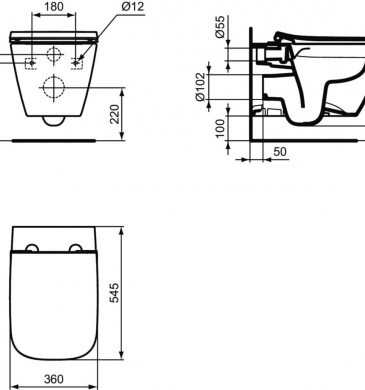 Стенна тоалетна чиния I.Life B и структура ProSysТМ 120М