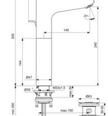 Смесител за мивка Ceraflex Vessel висок хром