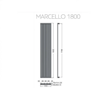 Лира за баня Marcello 1800 Cromo 31/h180см. Хром KARAG