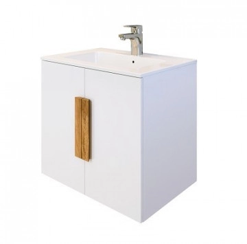 Шкаф за баня с мивка Виго 2 61см бял