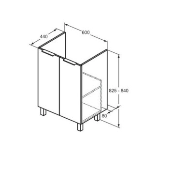 Шкаф за баня Eurovit 60см. естествен дъб IDEAL STANDARD