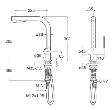 Смесител за кухня Ona черен мат ROCA