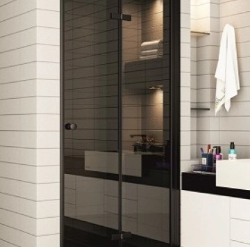 Параван WalkIn ICS114G/90Nano 87-88/h200см черен мат ИНТЕР КЕРАМИК