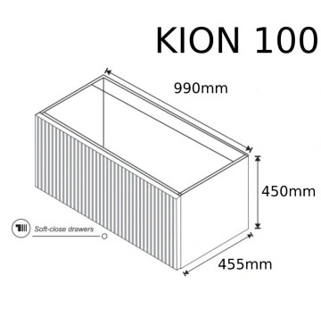 Шкаф за баня Kion KI100L 99см. Charleston Oak бял/дървесен KARAG