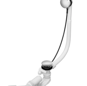 Сифон за вана Aqua автоматичен с преливник и капачка хром