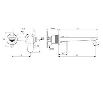 Смесител за мивка Cerafine O черен IDEAL STANDARD