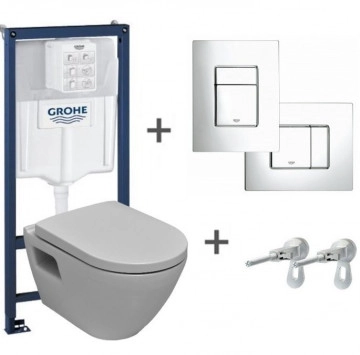Grohe 5 в1 Solido Perfect структура за вграждане Rapid SL и стенна тоалетна Serel