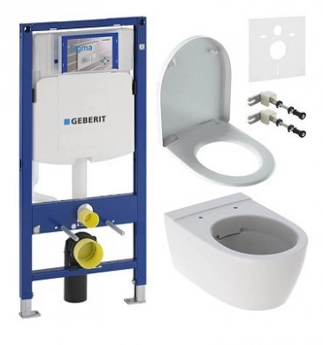 Структура за вграждане Geberit Duofix Sigma и стенна тоалетна Icon Rimless бяла