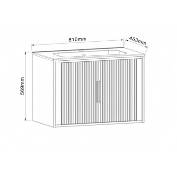 Шкаф за баня Arezzo 8045 Wooden 81см дървесен ИНТЕР КЕРАМИК