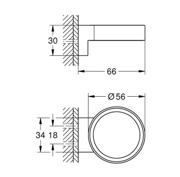 Държач за Чаша/Дозатор Selection хром 41027000 GROHE