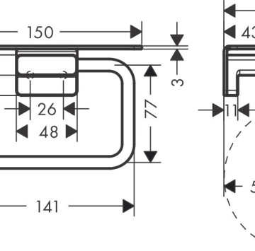 Държач за тоалетна хартия AddStoris хром HANSGROHE