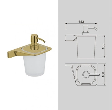Дозатор за течен сапун Sanya 2863Gold злато мат ИНТЕР КЕРАМИК
