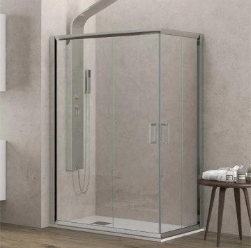Душ кабина New Flora 100 72/80/h180см. квадрат стъкло 6мм. хром профил KARAG