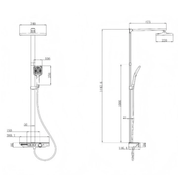 Душ колона Este 6231C хром ИНТЕР КЕРАМИК