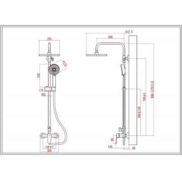 Душ колона Прато ICT6325 хром ИНТЕР КЕРАМИК