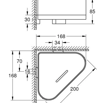 Етажерка Selection 20см графит GROHE