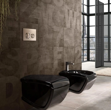 Стенна тоалетна чиния Hi Line HIW10 черен гланц