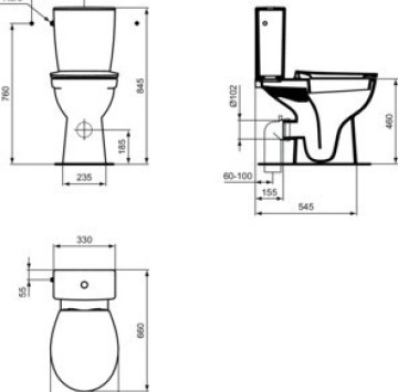 Казанче за моноблок Eurovit бяло IDEAL STANDARD