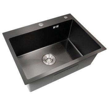 Комплект кухненска мивка черен/графит със смесител, дозатор и отцедник