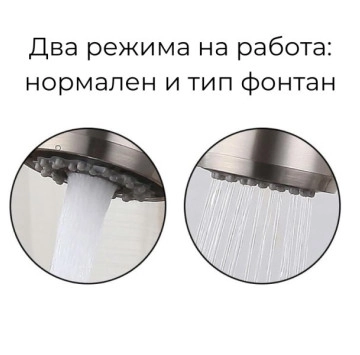 Комплект кухненска мивка иноск със смесител, дозатор и отцедник.