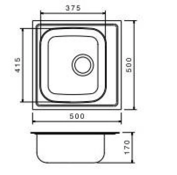 Кухненска мивка 50/50см. алпака